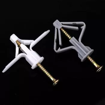 50/100 шт. Пластиковый дюбель с винтом m4 для гипсокартона, заглушка для полой стены, авиационный анкерный болт, аксессуар white 100pcs