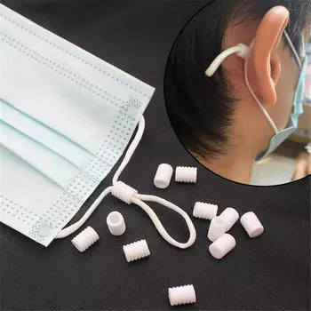 50/100 шт. Пластиковый фиксатор, шнурок, конец, фиксатор, держатель для маски, эластичный регулятор, эластичная пряжка для маски 50pcs белый
