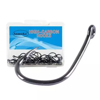 50/100 шт. плоские рыболовные крючки с бородкой из высокоуглеродистой стали ручные рыболовные крючки снасти для морской рыбалки 3