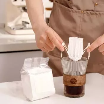 50/100 шт. Портативные фильтры для кофе в виде уха, одноразовые фильтр-мешки для кофе, бумажные фильтры для приготовления кофе, экологически чистые