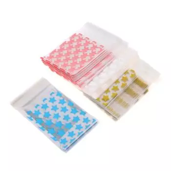 50/100 шт., простая самозапечатывающаяся сумка в виде звезды Ins, симпатичная сумка для конфет, прозрачный пакет Opp, самоклеящаяся сумка, праздничный подарочный пакет для конфет as the picture