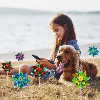 50/100 шт. радужные красочные вертушки DIY садовые газонные ветряные вертушки наборы для многоцелевого двора веселья карнавала вечеринки декоративные 50Pcs