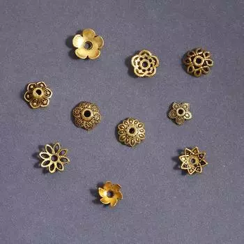 50/100 шт. различные античные золотые сосуды для цветов, аксессуары из сплава для изготовления ювелирных изделий, DIY, очаровательные украшения 7mm 50pcs золотой