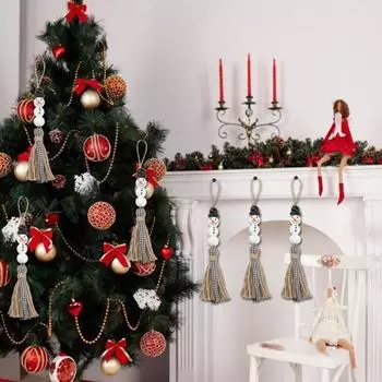 50/100 шт. Рождественский снеговик деревянные бусины сверхмощные DIY ремесло браслет ручной работы ожерелье изготовление ювелирных изделий мультяшный снеговик свободные бусы комплект 50pcs