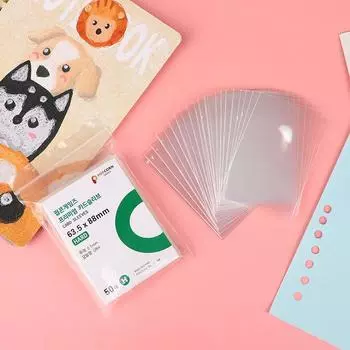 50/100 шт., рукава для карточек с попкорном, прозрачная, не содержащая кислоты, нескользящая защитная пленка без CPP