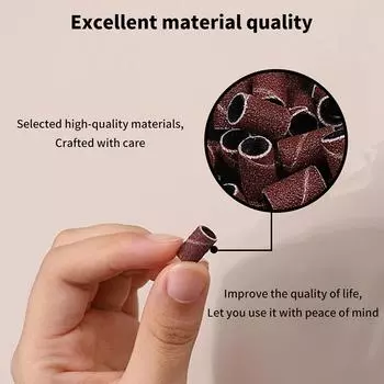 50/100 шт. шлифовальных колец для ногтей, зернистость 80#120#180#, шлифовальные головки для электрической маникюрной дрели, абразивный инструмент для удаления УФ-гель-лака 3