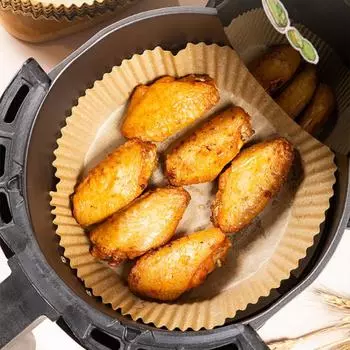 50/100 шт. Специальная бумага для фритюрницы, овальная бумага для впитывания масла при выпечке, пищевая силиконовая бумага для масла, одноразовая антипригарная бумага для ковриков