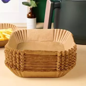 50/100 шт. Специальная бумага для фритюрницы, силиконовая бумага, впитывающая масло, специальная бумажная прокладка для еды, бытовая бумажная тарелка