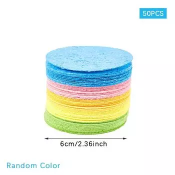 50/100 шт. спрессованная натуральная целлюлозная очищающая губка для лица 5cm 50PCS