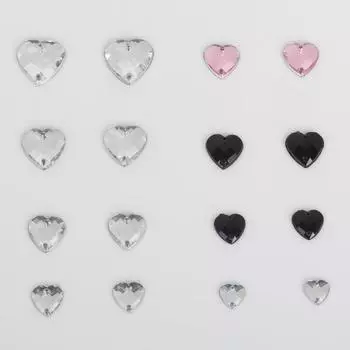 50-100 шт., стразы с двойным отверстием и плоской нижней частью в форме сердца, хрустальные стразы для свадебного платья «сделай сам», аксессуары для одежды 8x8mm 100pcs чистый