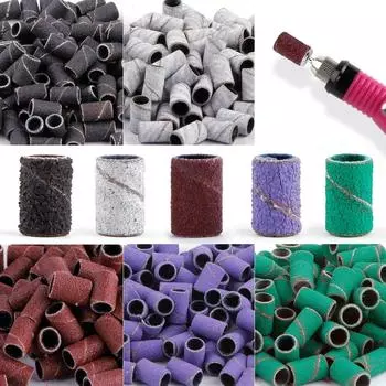 50/100 шт., сверла для ногтей, шлифовальные колпачки, колпачки для педикюра, электрическая маникюрная машина, шлифовальные насадки, пилочки, инструменты для снятия гель-лака