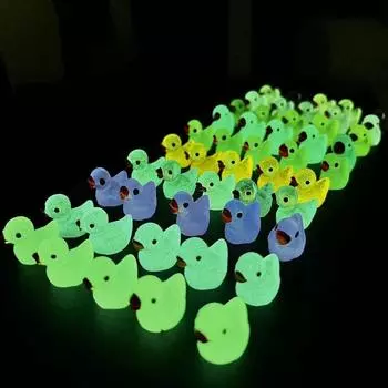 50/100 шт. светящиеся мини-утки мох микропейзаж миниатюрные фигурки уток сказочные садовые аксессуары домашний декор светятся в темноте 50PCS