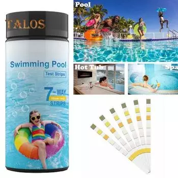 50/100 шт. тест-полоски для бассейна 7 в 1 тест-полоски для спа-тестов бумага для тестирования воды в гидромассажной ванне на твердость, хлор, бром, циануровая кислота, общая щелочность и pH 100pcs