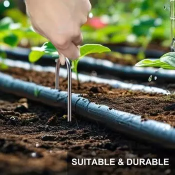 50/100 шт. U-образный колышек для земли, антикоррозийный садовый столб, простая установка, многоразовый, многоцелевой, садовый ландшафт 50pcs