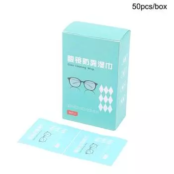 50/100 шт. Влажные салфетки для чистки очков, против запотевания, для удаления пыли, для чистки линз 50Pcs