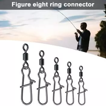 50/100 шт. вертлюг для рыбалки, подвижный шарикоподшипник из углеродистой стали, быстросменный зажим, вертлюг с защелкой для ствола, аксессуары для морской и пресноводной рыбалки 50pcs