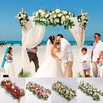 50/100 см свадебная цветочная настенная композиция, шелковый искусственный цветок, декор для свадебной арки, фон 50 cm красный