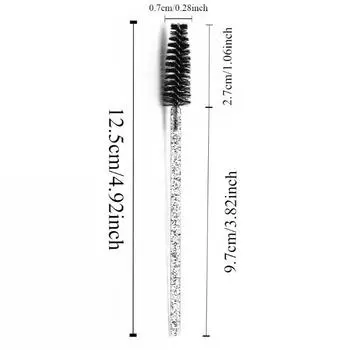 50/100PCS Disposable Eyelash Brush Crystal Eyebrow Brush Eyelash Extension Beauty Makeup Tool Reusable Bendable 50PCS чёрный