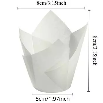 50/100PCS White Tulip Cake Paper Cups Oil Proof Cake Lining Baking Muffin Cups Wedding Birthday Party Decoration Tools