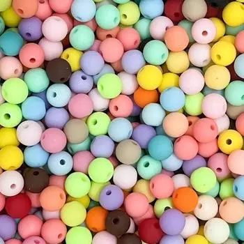 50/110 шт 8 мм матовые разноцветные акриловые бусины, толстые шарики цвета матовой жевательной резинки, используются для изготовления украшений, браслетов и ожерелий 50pcs