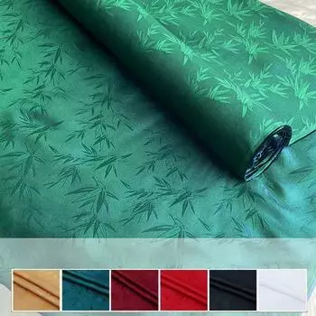 50*114 см Китайский стиль Роскошная шелковая ткань Mulberry в стиле ретро с узором из листьев бамбука Древний костюм ханьфу Одежда чонсам 50X114cm