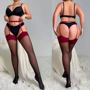 50-120 кг чулки с подвязками для женщин больших размеров горячие сексуальные колготки больших размеров сетчатые черные колготки до бедра XXXXXL XL 40KG-70KG чёрный