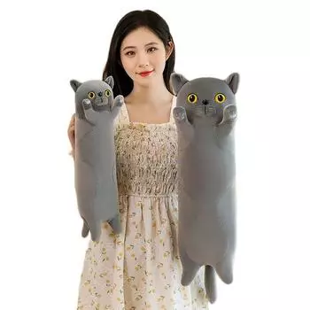 50-130 см кавайная мягкая игрушка гигантский размер длинная плюшевая подушка кошка плюшевые мягкие подушки для дивана декор подарки на день рождения для мальчиков 50cm