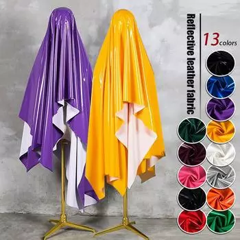 50*145 см блестящая глянцевая мягкая виниловая кожаная ткань лазерное зеркало искусственная искусственная кожа ПВХ ткань для сумки платье обивка материал своими руками 50x145cm