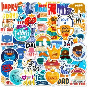 50-150 Наклеек ко Дню отца Лучший День отца С Днем отца Вечеринка Подарочный пакет Наклейки