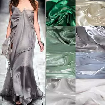 50*150 см эластичная атласная полупрозрачная пряжа ткань глянцевая шелковистая мягкая легкая ткань для самостоятельного изготовления рубашки ханьфу свадебное платье дизайнерская ткань