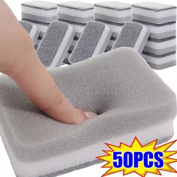 50/1 шт. Губки для уборки двухсторонние многоразовые кухонные губки салфетки для мытья посуды сковороды кастрюли губки щетки инструменты для уборки дома 1PC