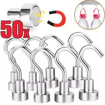 50/1 шт. прочные магнитные крючки многоцелевые шляпа ключ полотенце бутылка воды школьный портфель мощная вешалка для дома кухня ванная комната аксессуар 1PC