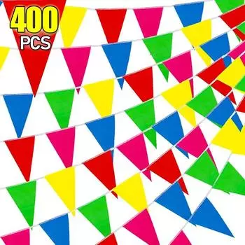 50/200 м разноцветный треугольный флаг, вымпел, баннер, вымпел, фестиваль, наружный декор для дома, сада, свадьбы, магазина, уличный декор