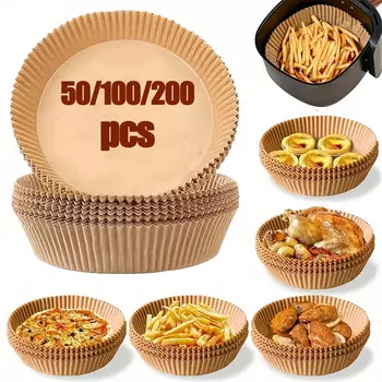 50-200 шт. Бумага для фритюрницы, кухонная утварь, одноразовые круглые формы для выпечки, тарелка для барбекю, антипригарная подложка, кухонные принадлежности