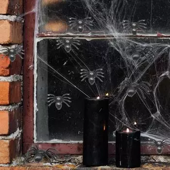 50/200 шт. Черный Мини Паук Дом с Привидениями Паутина Бар Украшения Для Вечеринки Принадлежности Моделирование Хитрая Игрушка Украшения На Хэллоуин 50PCS