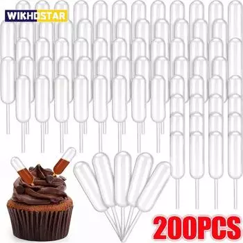 50-200 шт. мини-капельница 4 мл одноразовая капельница для варенья для кексов, соуса, пипеток для переноски, капельница, десертная начинка, декор для торта 50pcs