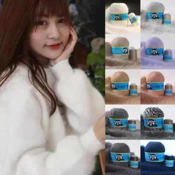 50 + 20 г/компл. длинная плюшевая пряжа для кардигана, шарфа, подходящая, не скатывается, норковая кашемировая пряжа