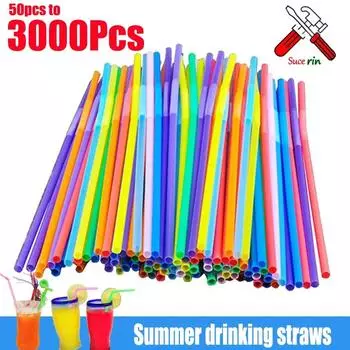 50-3000 шт. разноцветные соломинки для питья Kunststof соломинки для свадебных вечеринок принадлежности для напитков кухня коктейль бар соломинки для питья