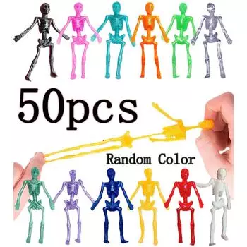 50/30/20/10 шт. эластичные липкие игрушки-скелеты разных цветов эластичные мягкие игрушки-черепышки для детей на вечеринку Happy Halloween