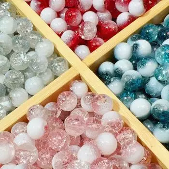 50/30 PCS Glass Beads Loose Beads Exquisite Round Color Glass Beads Bracelet making 10mm-red 30pcs