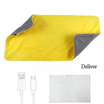 50*30СМ Быстронагревающееся Электрическое Одеяло с Подогревом USB Электропростынь Зимний Зимний Термоковрик Дом жёлтый