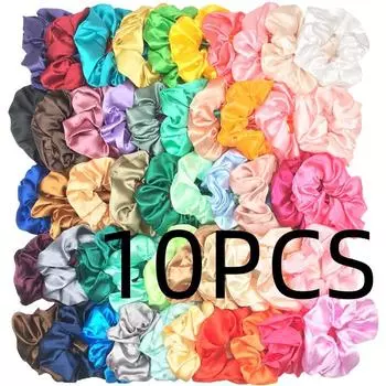 50/40/30 шт./10 шт. Резинки для волос для женщин, девочек, плюшевые, эластичные, резинки, рождественские, аксессуары Санты, пушистые, из искусственного меха, сатиновые