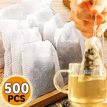 50/500 шт одноразовые чайные пакетики нетканый материал заварник для чая специи рассыпной чай кофе герметичный фильтр сетчатый мешок кухонные принадлежности 50PCS