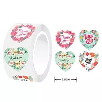 50-500 шт., романтическая наклейка на День Святого Валентина, спасибо, уплотнительная этикетка для праздника, свадьбы, ручной работы, дня рождения