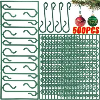 50/500 шт. Рождественские украшения S-образные крючки елочные шары подвеска подвесные украшения крючок для украшения дома новогодняя вечеринка 50pcs(5 Boards)