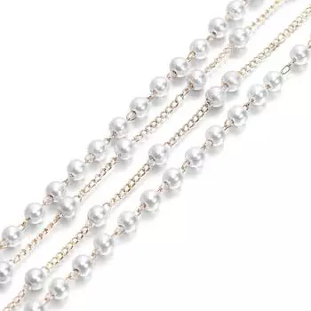 50-500 см/лот, железные цепочки, искусственная цепочка с жемчугом, бусины ручной работы, свободные бусины для DIY, женские принадлежности для изготовления ювелирных изделий, аксессуары 50cm