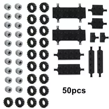 50 58 шт. Мини-машинки Оси колес Пакет Шины 8 Моделей Детали для сборки Конструктор MOC Enlighten Игрушки для детей Сборка Маленькие кирпичики