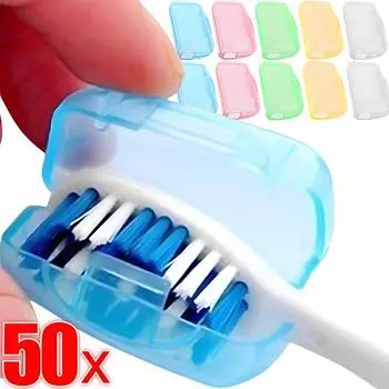 50/5 шт. Чехол для зубной щетки, портативный чехол для путешествий, походов, кемпинга, защита зубной щетки, органайзер для хранения, принадлежности для ванной комнаты