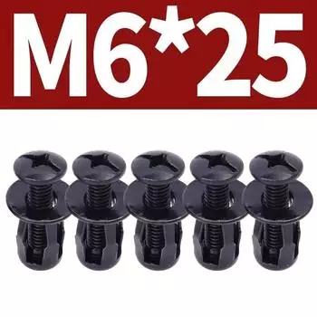 50/5Pcs Petal Shape Rivet Nut Screw Bolt Kit License Plate Bumper Black Petal Expansion Nut Fixing Screw Accessories M4 M5 M6 5PCS
