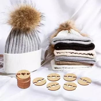 50/60/100 шт. Деревянные помпоны для шляп, съемные пуговицы ручной работы, держатели для деревянных застежек 50pcs